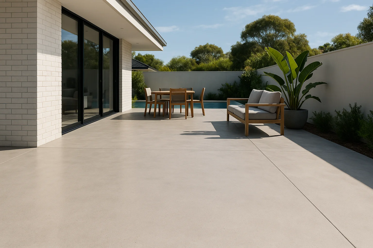 Honed concrete alfresco