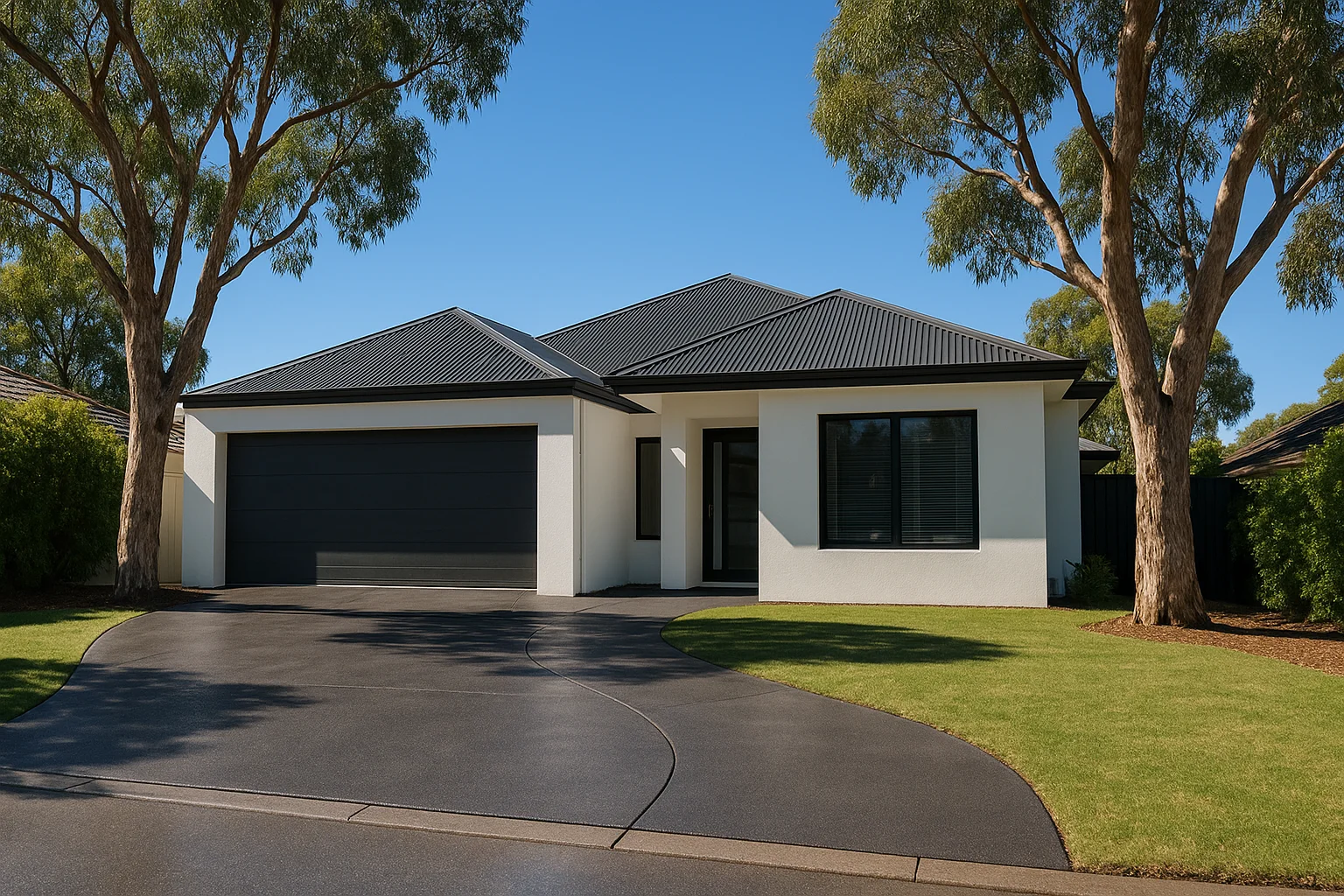 Sealed concrete driveway