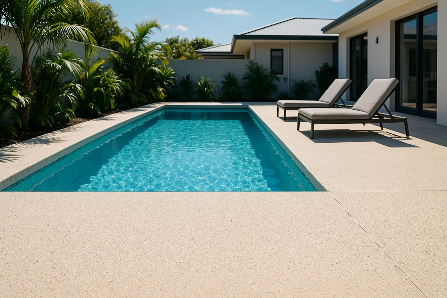 Liquid limestone pool surround