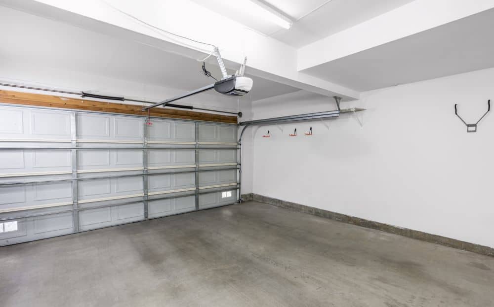 Empty residential garage.