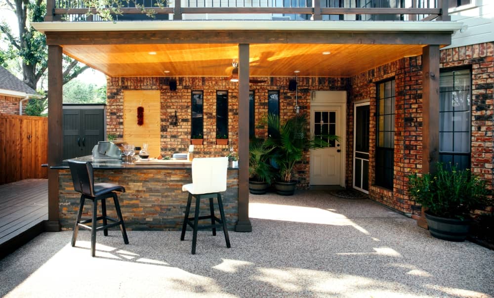 Modern outdoor kitchen.