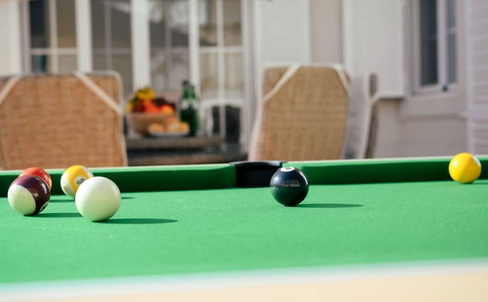 Outdoor billiard table.