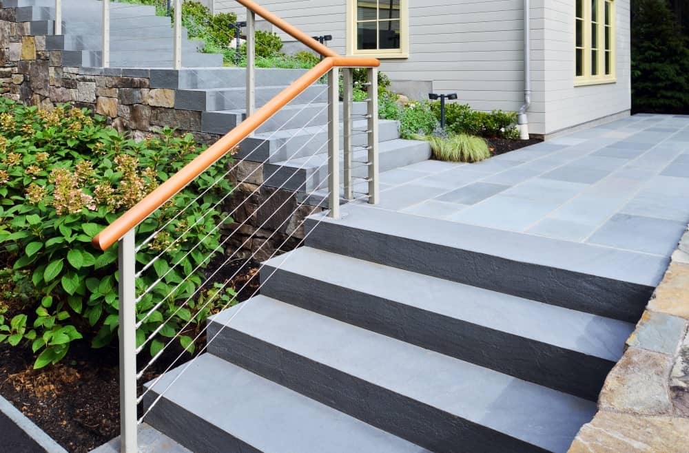 Steps, walkways, and staircases can all be constructed from concrete because concrete is a substance that conforms to any figure or structure.