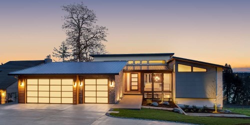 Modern home with sealed driveway