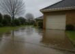 wet concrete driveway