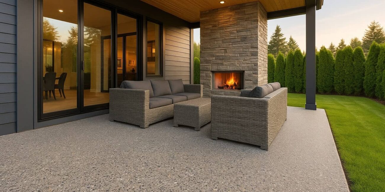 exposed aggregate alfresco with light finish